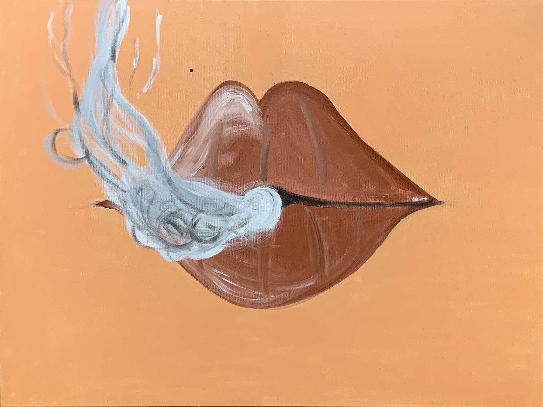 Original Painting Lips with smoke