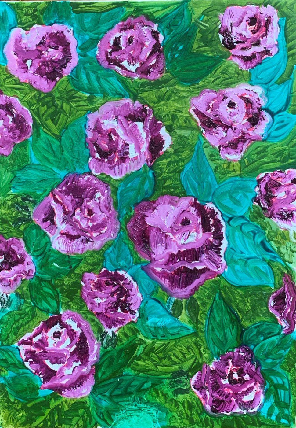 Original Painting Rose Rosa