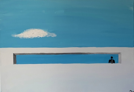 Original Painting Blue Solitary