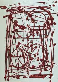 Original Painting Red on White Chaos