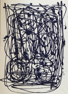 Original Painting Blue on White Chaos